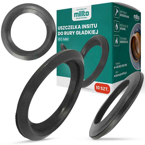 10 x těsnění Insitu Trubky Hladké 160 mm Vložka pro kanalizaci studní Gum Gq