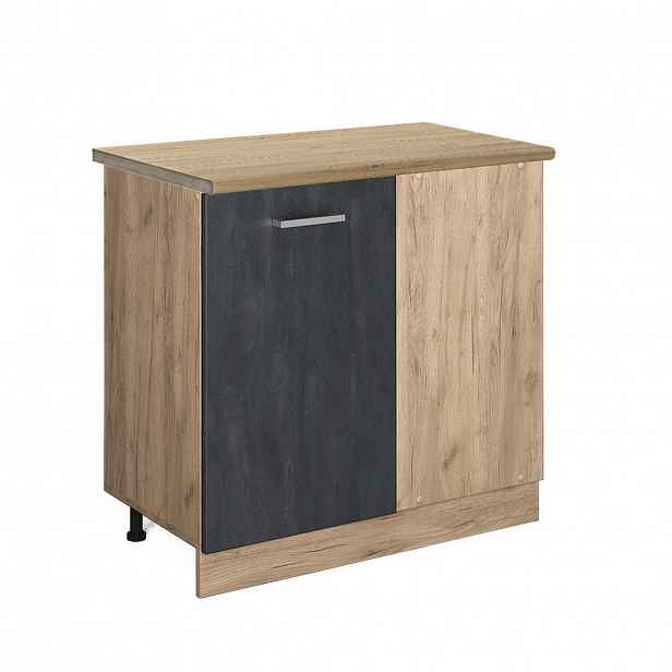Vicco ROHOVÁ SKŘÍŇKA R-Line Černý beton 86 cm PD Dub