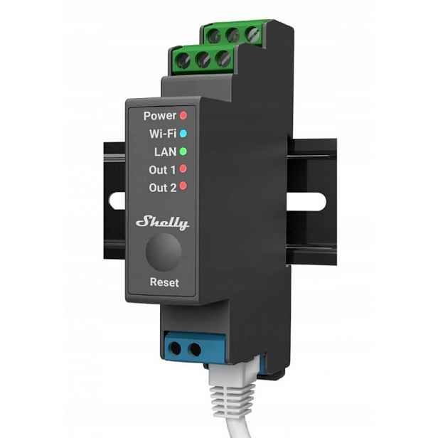 Inteligentní 2-kanálový relé Shelly Pro 2 25A Wi-Fi Bt Lan