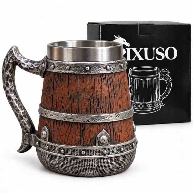 Pivní Sklenice na pivo Viking 500 ml severský hostinec dárek pro něj ocel jako dárek