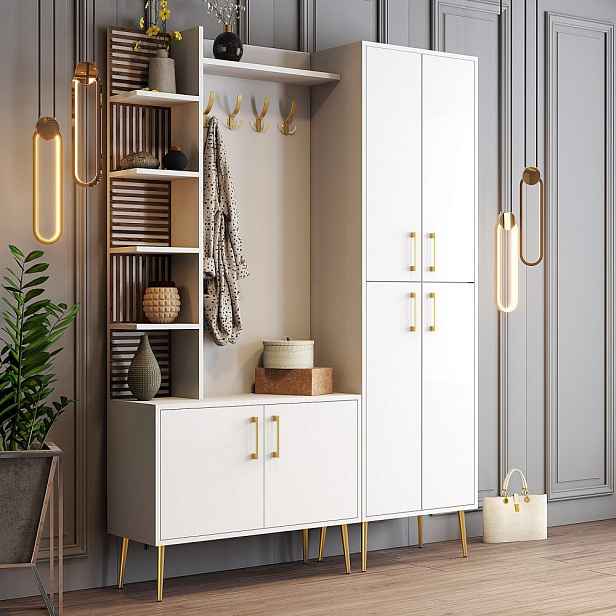 Předsíňová stěna Viyana Da - White, Gold