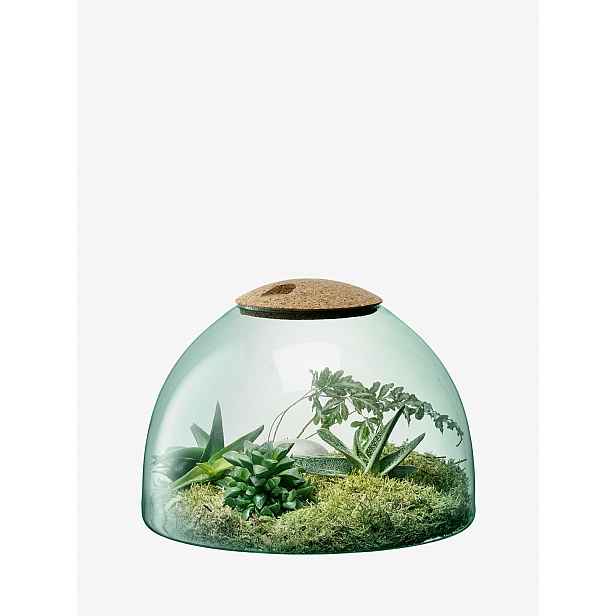Skleněná dekorace Canopy, výška 22 cm, čirá/korek - LSA International