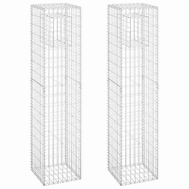 vidaXL Gabionové sloupky 2 ks 40 x 40 x 180 cm železo