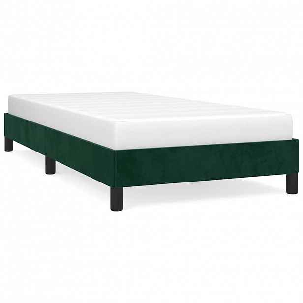 vidaXL Rám postele bez matrace tmavě zelená 90 x 190 cm samet