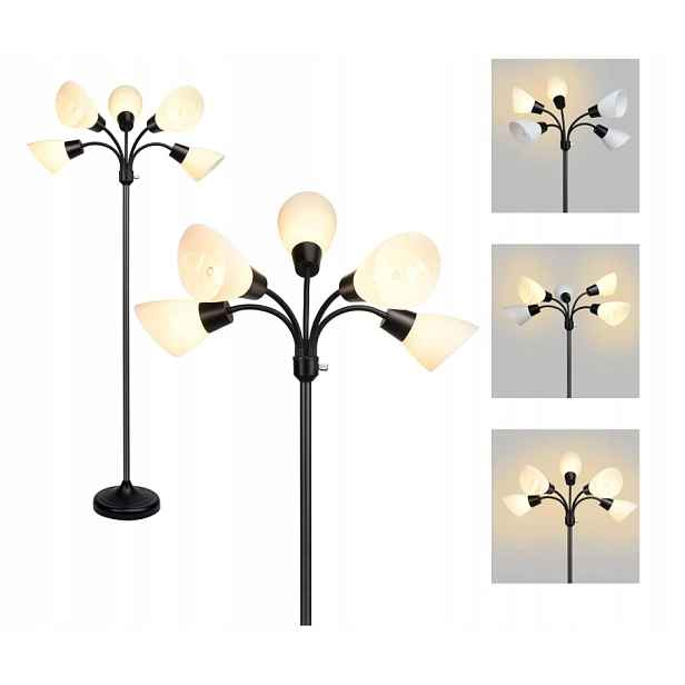 Firvre Krásná stojací lampa s 5 světly Moderní