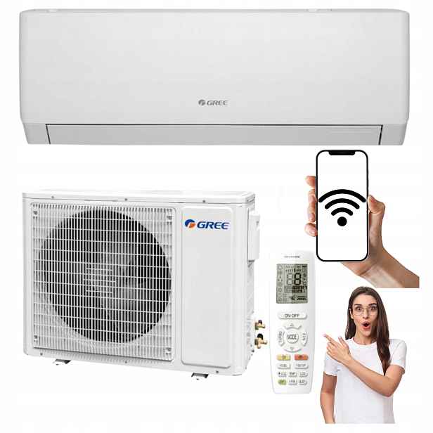 Nástěnný klimatizátor Gree Pular Pro 2,7 kW 30 m2 WiFi Domácí s ohřívačem