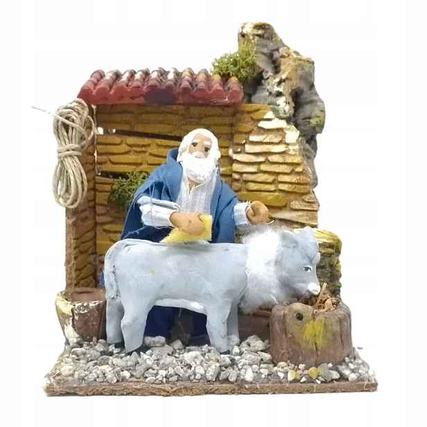 Pohyblivá Figura Do Betlému 'muž Čistící Osla' pro postavy o výšce 10 cm a 220 V