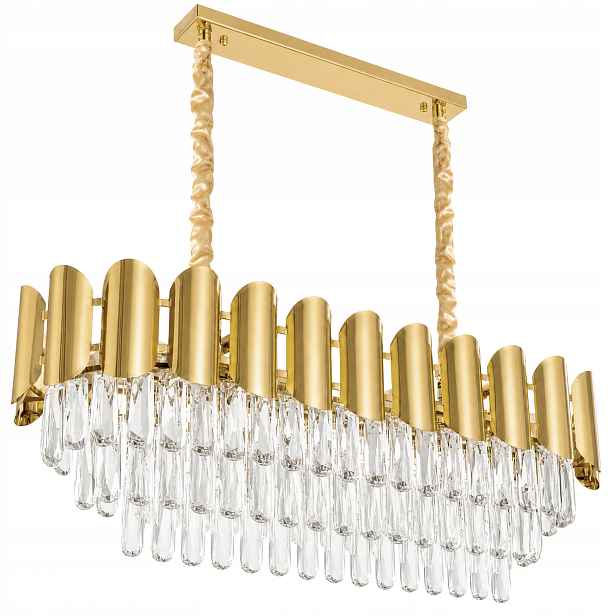 Závěsná stropní lampa Zlatá Glamour Křišťálová Elegantní SWE101