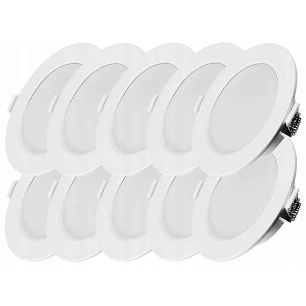 10x Plochý zapuštěný panel Slim Led 6W 230V Lampička Studená barva 6500K