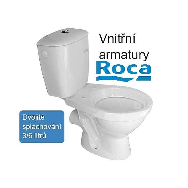 Eco produkty Kombinovaný klozet EP - vodorovný; vybavený armaturami Roca