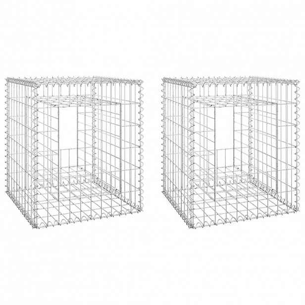 vidaXL Gabionové sloupky 2 ks 50 x 50 x 60 cm železo