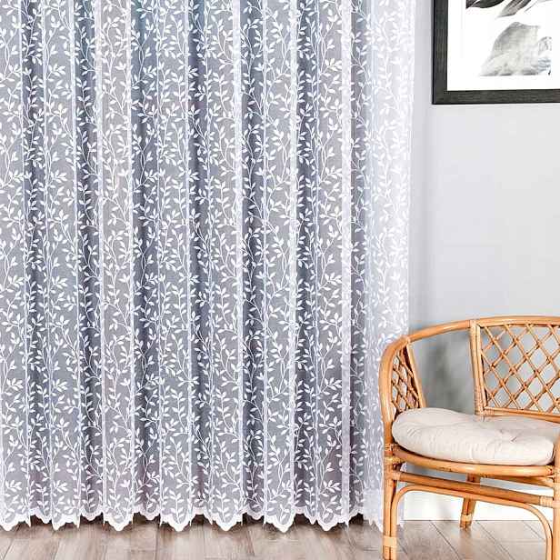 Záclona 400x200 cm jednoduchá s květinami (hotová) s lemováním