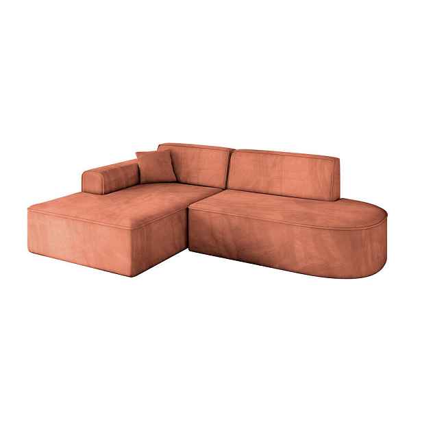 ALTDECOR ROHOVÁ SEDAČKA s otomanem, levá IREA-L1-v3 232x165x77 Meruňková Velur