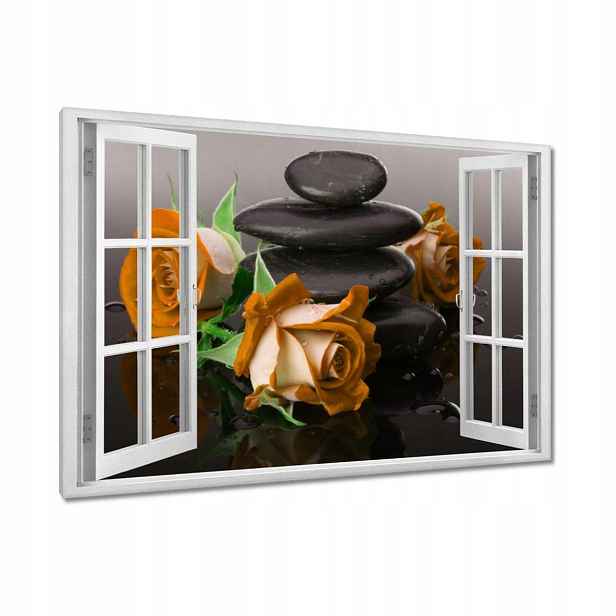 Obrazy 90x60 Oranžové růže Spa