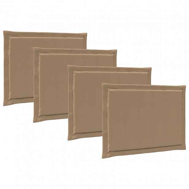 vidaXL Polštáře na sedadla 4 ks Polyester Taupe 47 x 36 x 2 cm