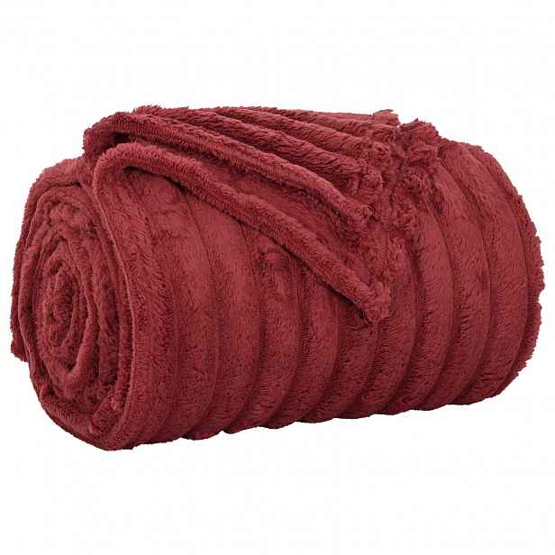 vidaXL Přehoz Bordeaux červená 240 x 220 cm 1.66 kg Fleece
