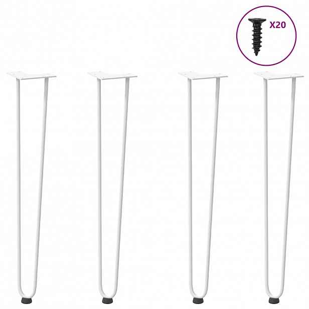 vidaXL vlásenkové nohy pro konzolové stolky 4 ks bílé 72 cm masivní ocel