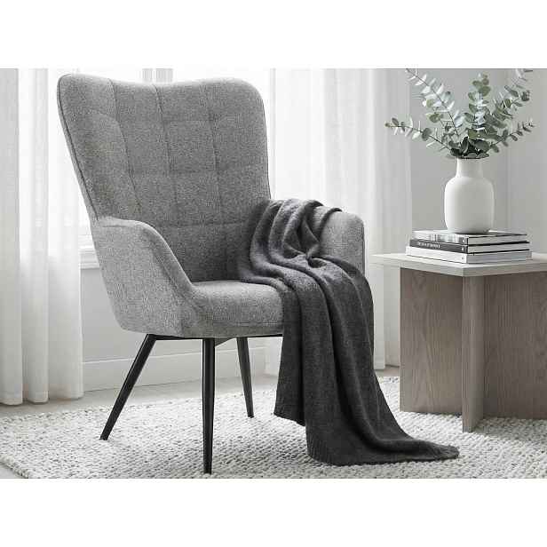 Křeslo Hannah, světle šedá tkanina