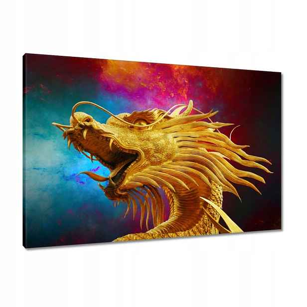 Obrazy 90x60 Zlatý čínský drak