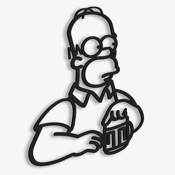 Homer Simpson Dřevěný obraz Dekorace interiéru Dárek