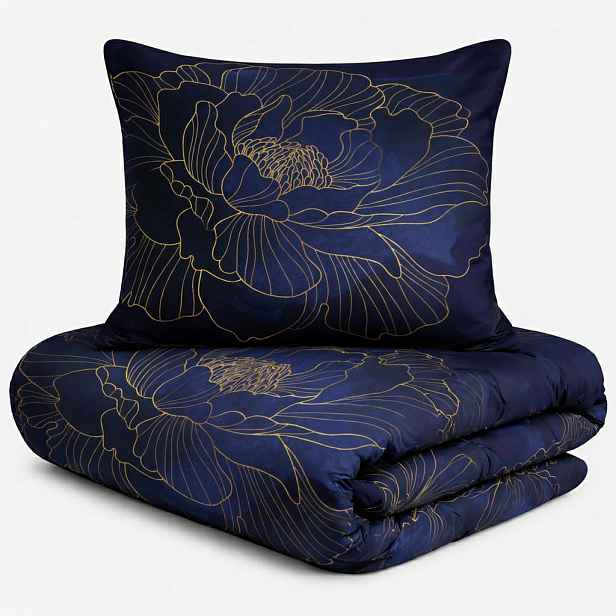Povlečení 140x200 granátově zlaté květy Prestige