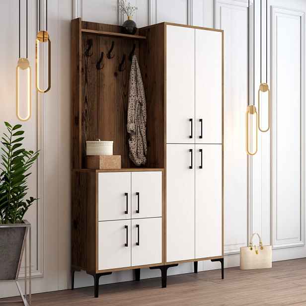 Předsíňová stěna Berlin BA - Walnut, White