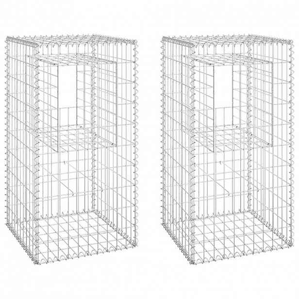 vidaXL Gabionové sloupky 2 ks 50 x 50 x 100 cm železo