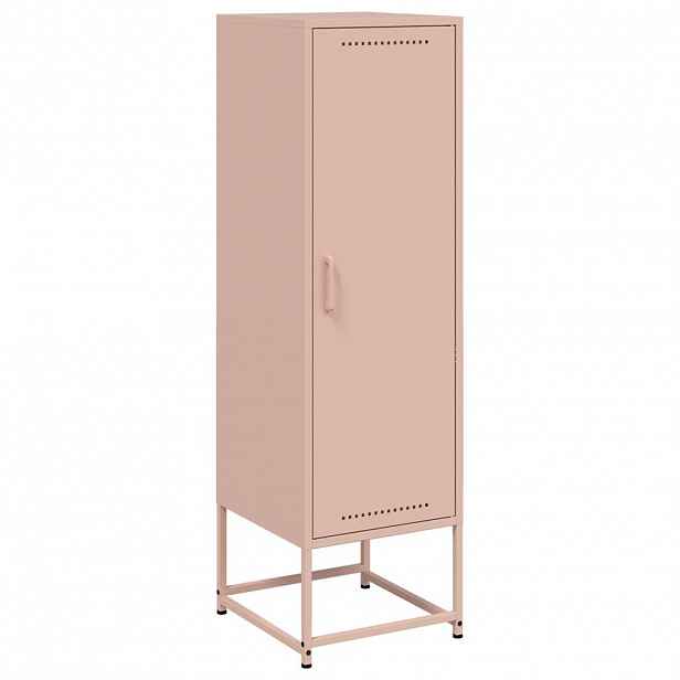 vidaXL Skříň highboard růžová 36 x 39 x 123 cm ocel