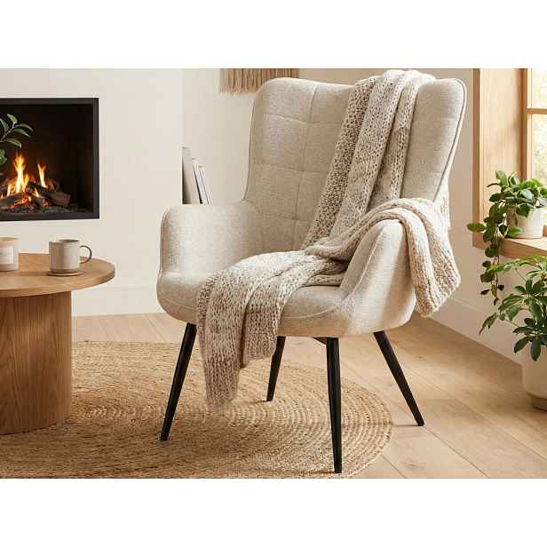 Křeslo Hannah, světle béžová tkanina