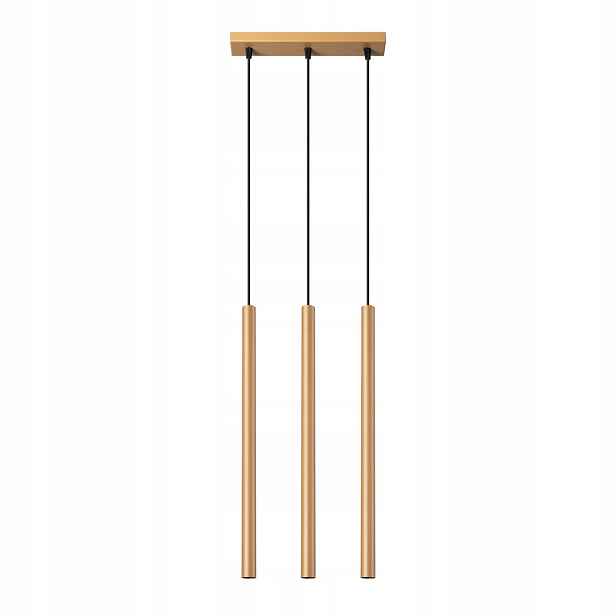 Sollux Závěsná lampa trojitá zlatá tuba 50 cm nad stůl ostrůvek bar do jídelny