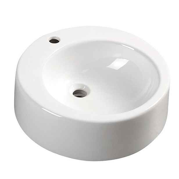 Aqualine BROOK keramické umyvadlo průměr 50 cm; na desku; bílá