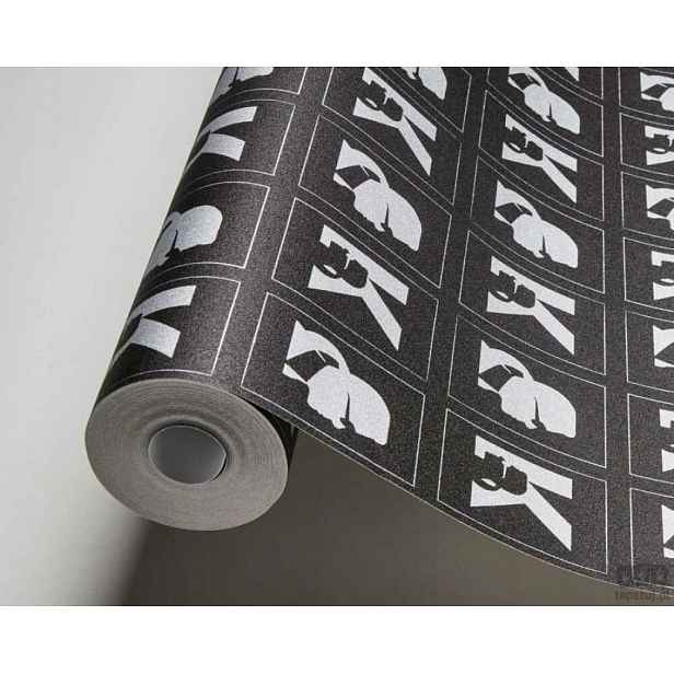 Černá Tapeta Podobizna Karl Lagerfeld Vinylová Na Flizelině Tapety