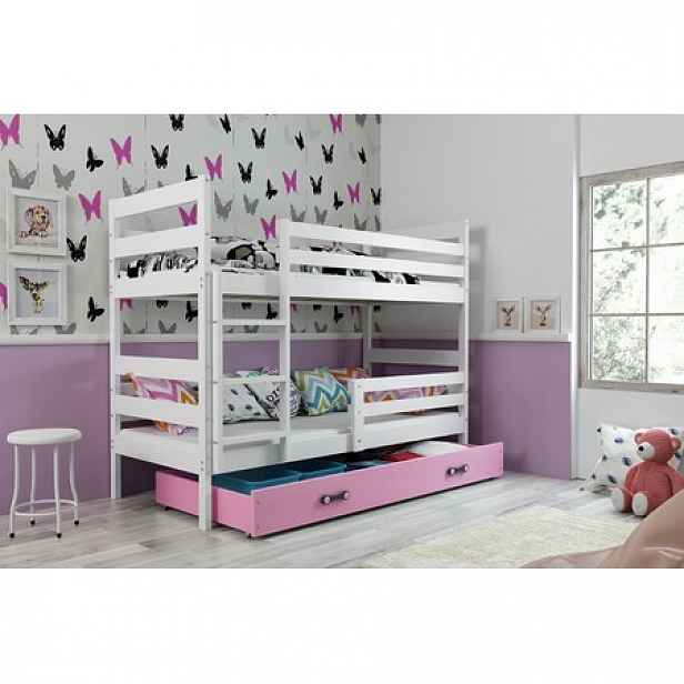 Dětská patrová postel ERYK 160x80 cm Ružové Bílá