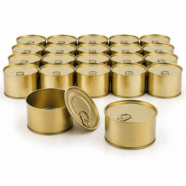 Plechovka Na Konzervy 400 ML 25 Ks Ocelová Zlatá Atestovaná 99X96X63 Fi 99