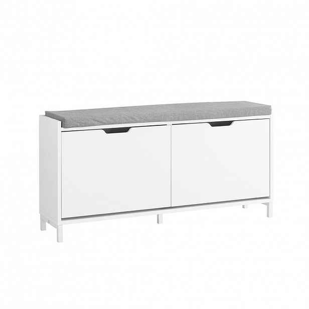 SoBuy BOTNÍK se dvěma dveřmi Bílá 105x24x52cm Minimalistický