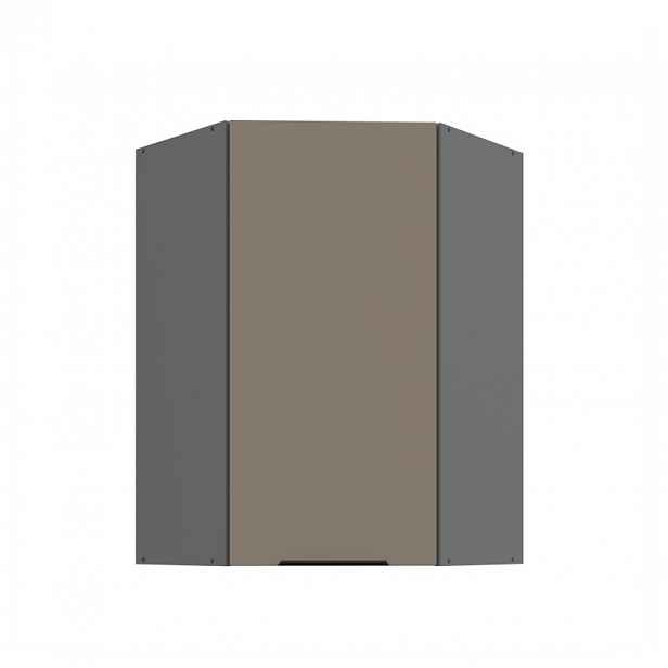 Vysoká rohová skříňka LUNARA 1 - 60x60 cm, tmavě béžová / antracit