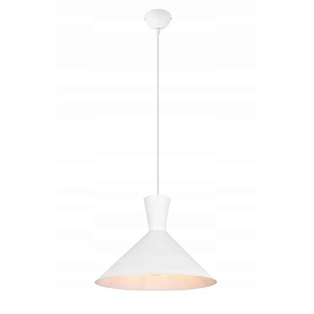 Závěsná lampa lustr nad stůl kužel bílá Rl