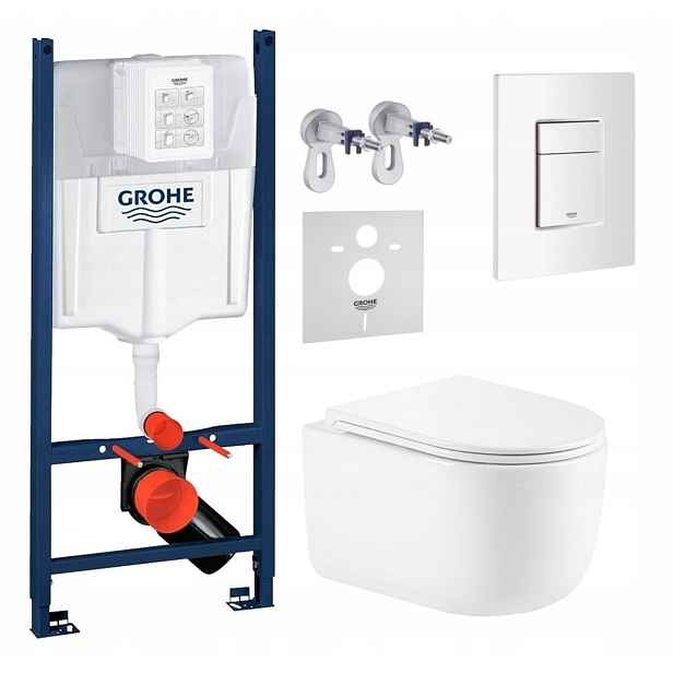 Grohe Wc mísa Tornado s deskou tlačítko podomítkový set Premium