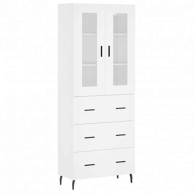 vidaXL Skříň highboard bílá 69,5 x 34 x 180 cm kompozitní dřevo