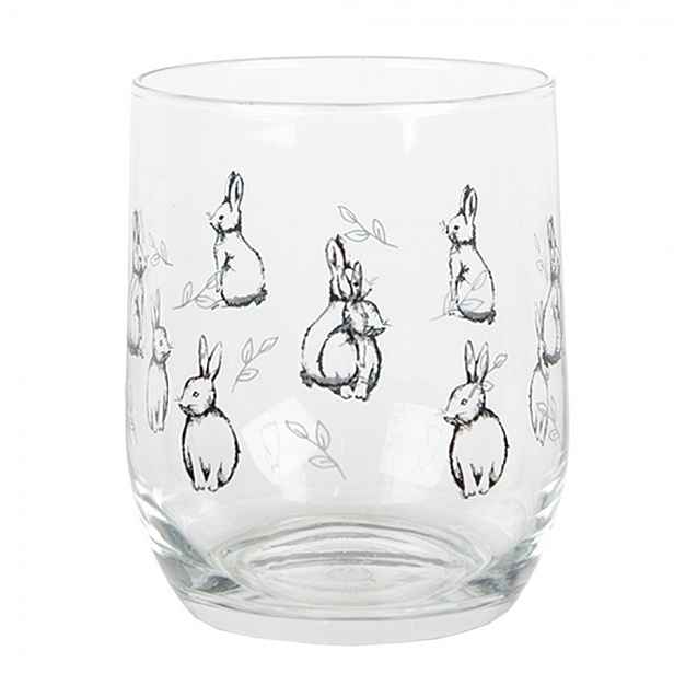 Sklenička na vodu s králíčky Bunny Buddies - Ø 8*9 cm / 300 ml Clayre & Eef