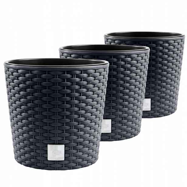 3X Rato DRTUS400L Květináč imitace ratanu