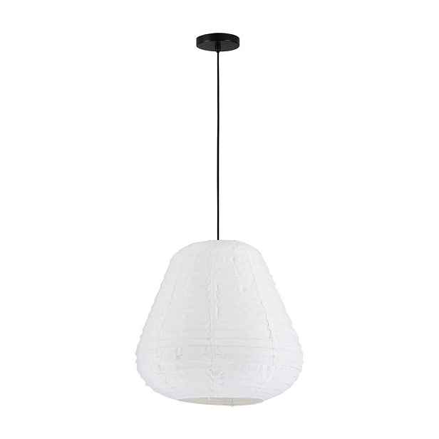 Bílé lněné závěsné svítidlo ø 50 cm Linnet – Nova Luce