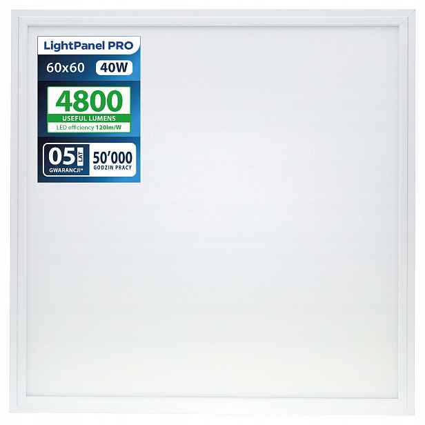Led panel LightPanel Pro 40W 4800 lm 60x60 kazetová stropní lampa