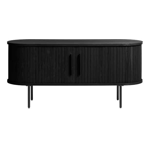 Černý TV stolek v dekoru dubu 120x56 cm Nola – Unique Furniture