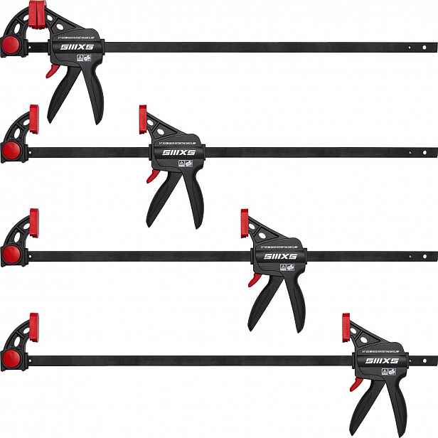 Siiixy 4 ks Rychloupínací Svěrák truhlářský jednoruční 609 mm 80 kg