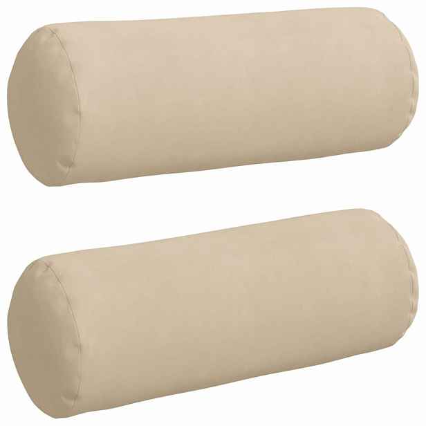 vidaXL Polštáře 2 pcs Krémová Ø 25 x 70 cm Mikrovlákno