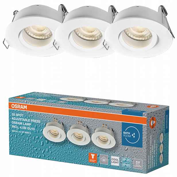 3x Stropní Led svítidlo Hermetické IP65 Podbitka 4.5W 4000K