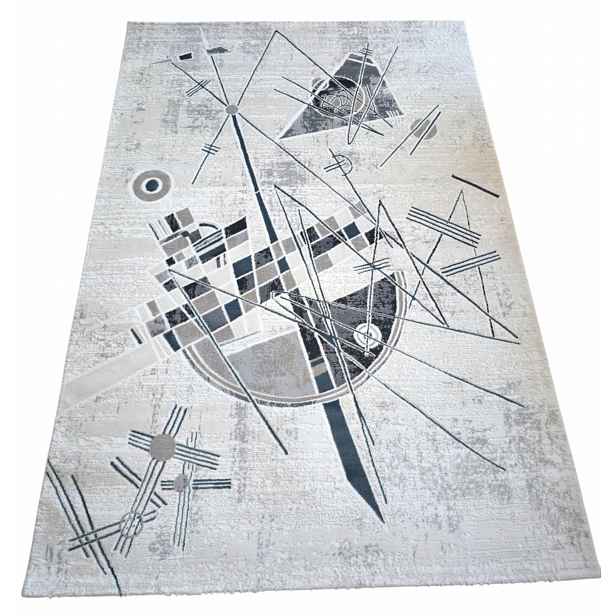Koberec do obývacího pokoje 160 x 230 cm, loftový vzor s plyšovými štětinami, kvalita