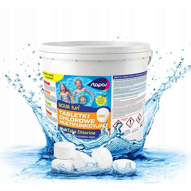 Chlorové multifunkční tablety 5v1 Stabilizovaný Bazén Jacuzzi Stapar 20 g3 kg