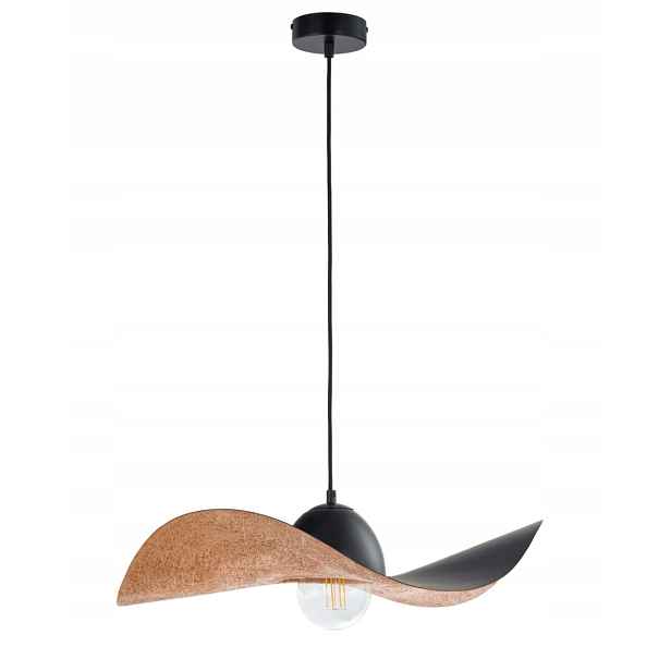 Dekorativní závěsná lampa ve tvaru klobouku černá měděná 55 cm Sigma